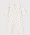 Babies' Footless Organic Cotton Bodyjama MARSHMALLOW white/MULTICO white