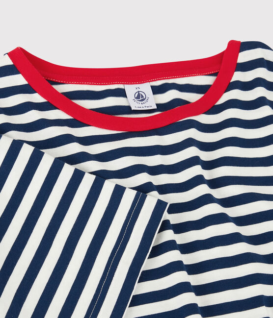 Women's BOXY Cotton T-Shirt MEDIEVAL blue/MARSHMALLOW white