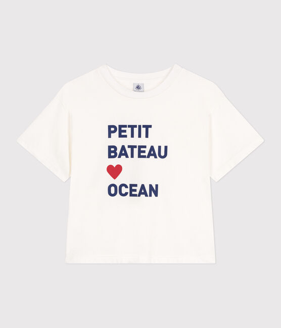 Women's Boxy cotton T-Shirt MARSHMALLOW white