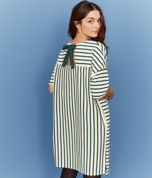 Women's Short-Sleeved Dress white/green