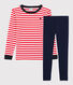 Boys' Red Striped Organic Cotton Snugfit Pyjamas