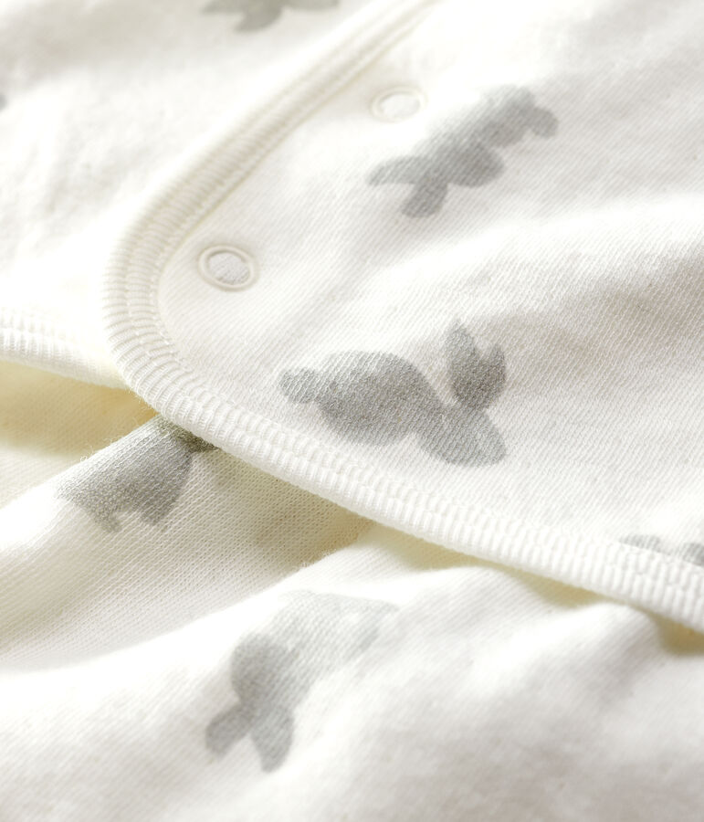 Babies' White Rabbit Patterned Organic Cotton Knit Clothing - 2-Pack white/grey