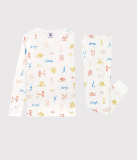 Unisex Paris Themed Cotton Pyjamas MARSHMALLOW white/MULTICO white