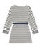 Girl's striped double knit dress white/blue