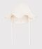 Baby girls' wide brimmed floppy sun hat in poplin and broderie anglaise white