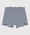 Babies' Stripy Slub Jersey Shorts MEDIEVAL blue/MARSHMALLOW white