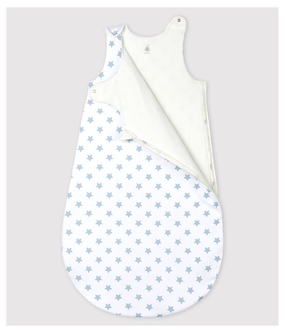 Babies' Starry Cotton Sleeping Bag ECUME white/MISTIGRI grey