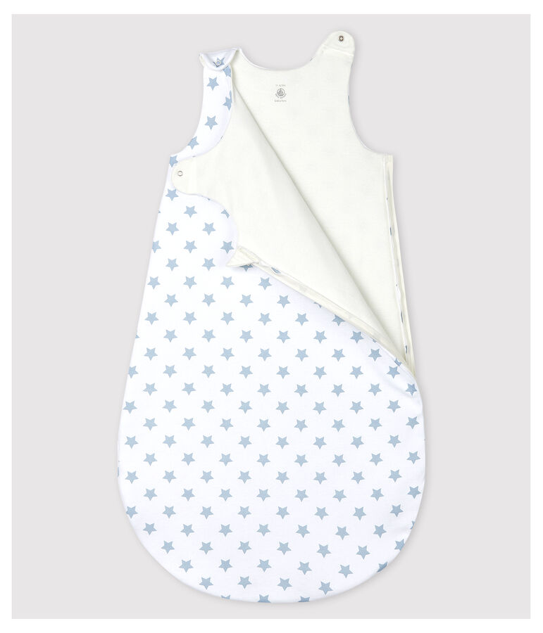 Babies' Starry Cotton Sleeping Bag ECUME white/MISTIGRI grey