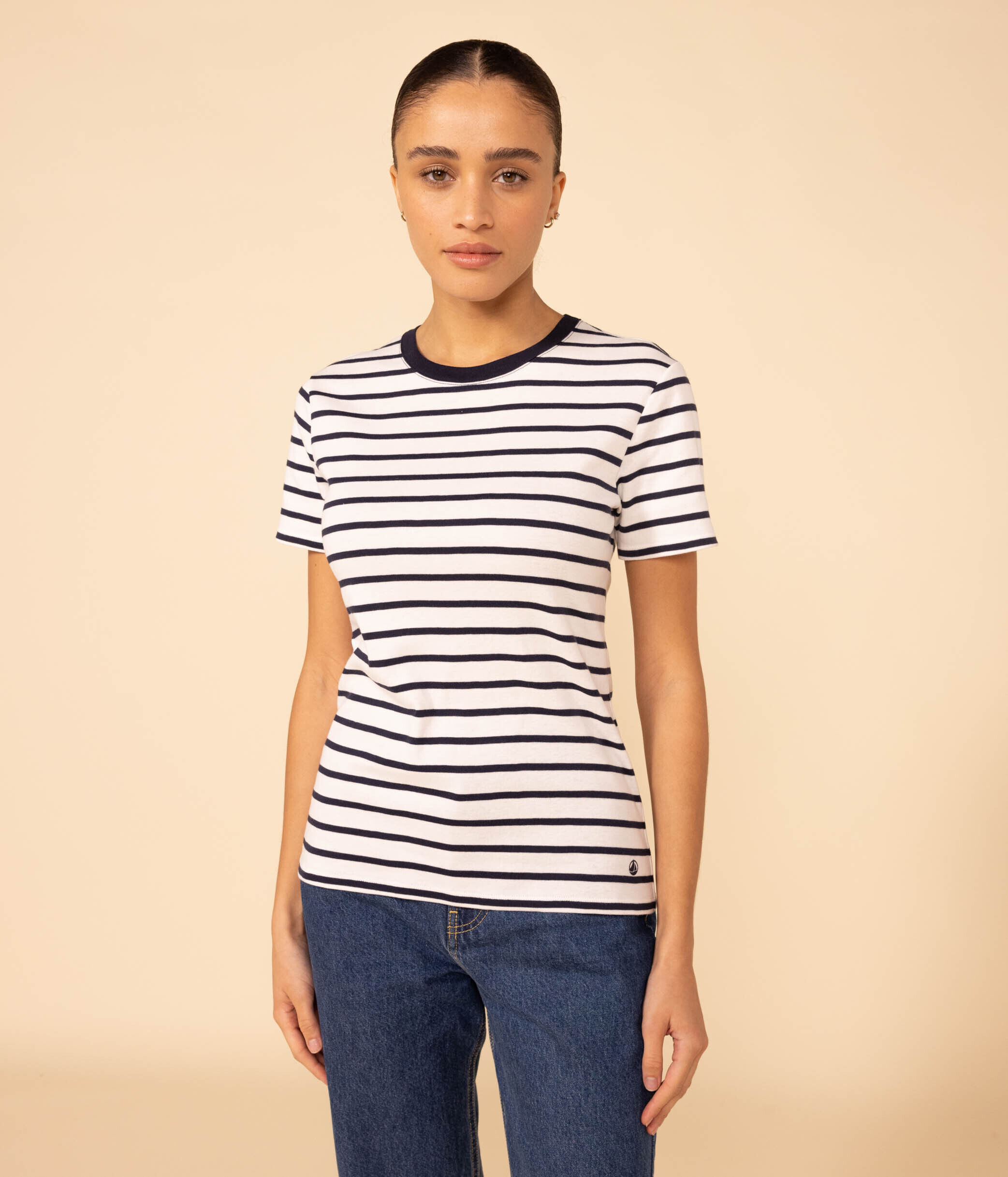 Women s Iconic Cotton Round Neck T Shirt A08CJ04