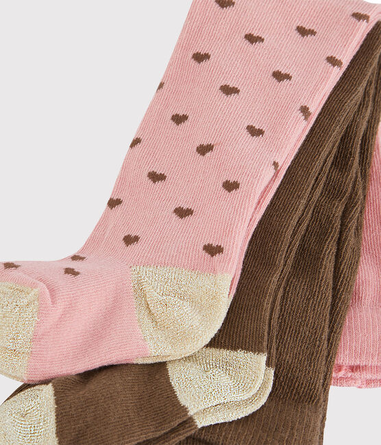 Baby Girls' Tights - 2-Piece Set CHARME pink/MULTICO white