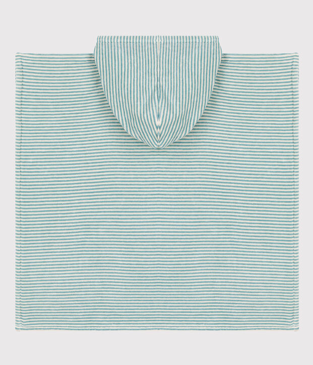 Cotton poncho green/ecru