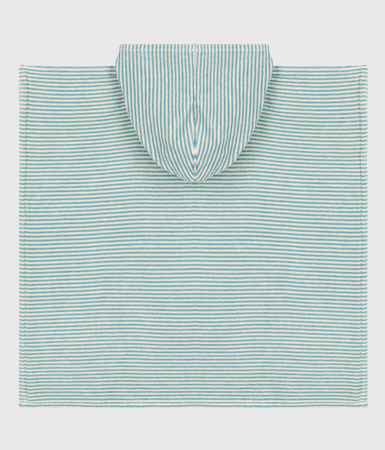 Cotton poncho green/ecru