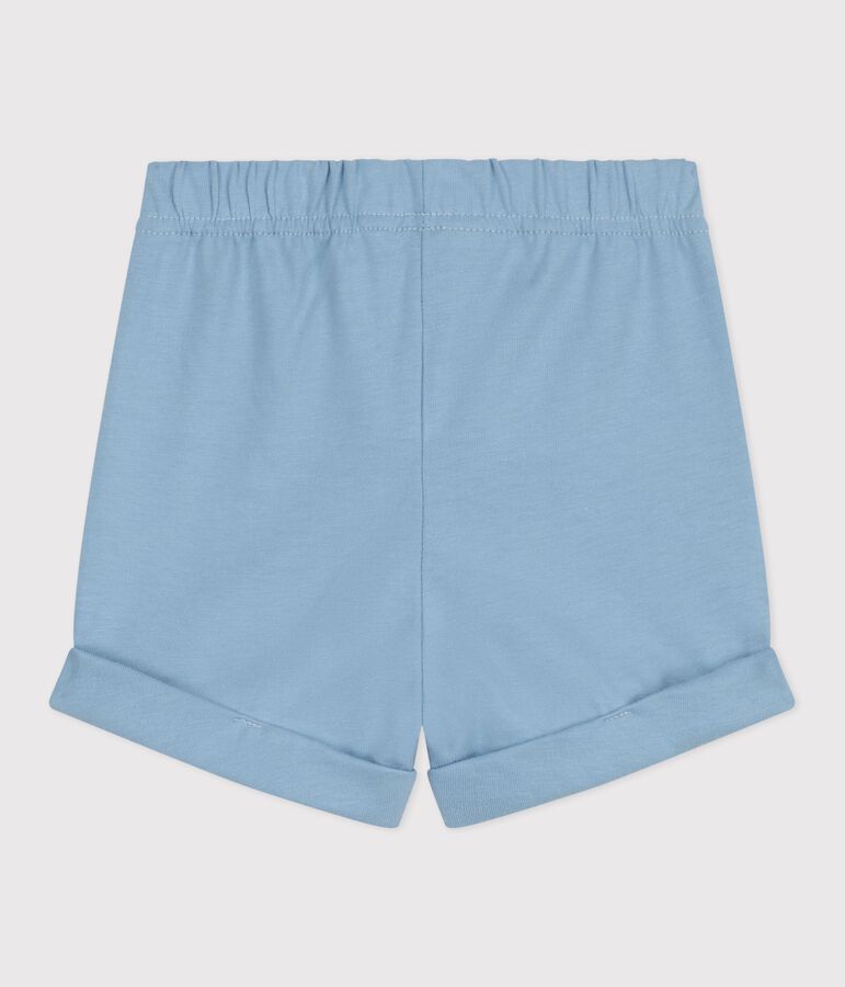 Babies' plain cotton shorts FLO blue