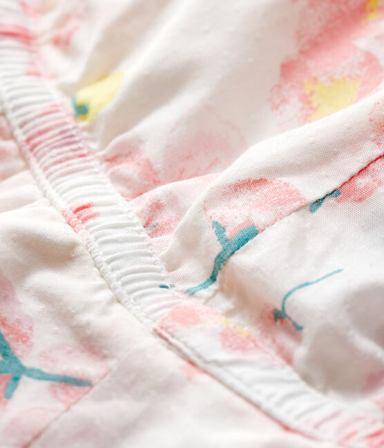 Baby Girls' Floral Print Poplin Floppy Hat MARSHMALLOW white/MULTICO white