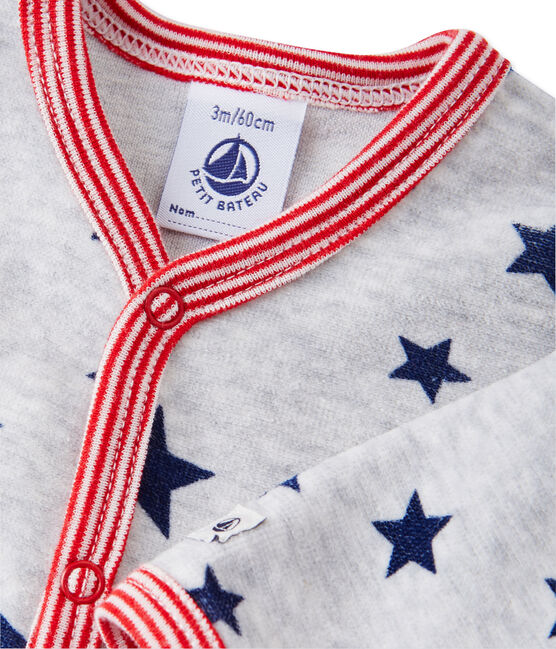 Baby boy's printed sleeper BELUGA grey/MULTICO white