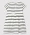 Babies' Short-Sleeved Striped Jersey Dress MARSHMALLOW white/SMOKING blue