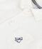 Babies' short plain cotton jumpsuit with a polo collar MARSHMALLOW white