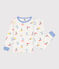 Children's long-sleeved surfer print cotton pyjamas MARSHMALLOW white/MULTICO white