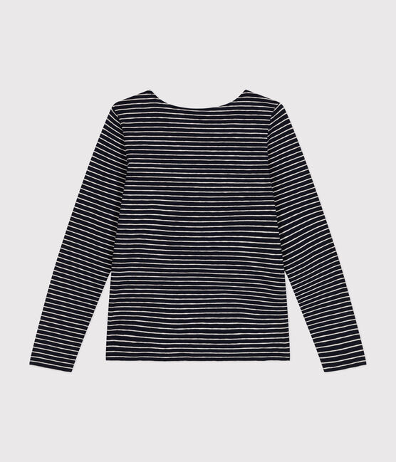 Women's Straight long-sleeved scoop neck T-shirt in slub jersey. SMOKING /MONTELIMAR