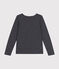 Women's Straight long-sleeved scoop neck T-shirt in slub jersey. SMOKING /MONTELIMAR