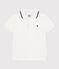 Children's short-sleeved cotton polo shirt MARSHMALLOW white