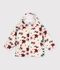Children's hooded jacket in floral sherpa Ecru/multicolor