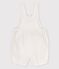 Babies' Linen Dungaree Shorts ECUME white