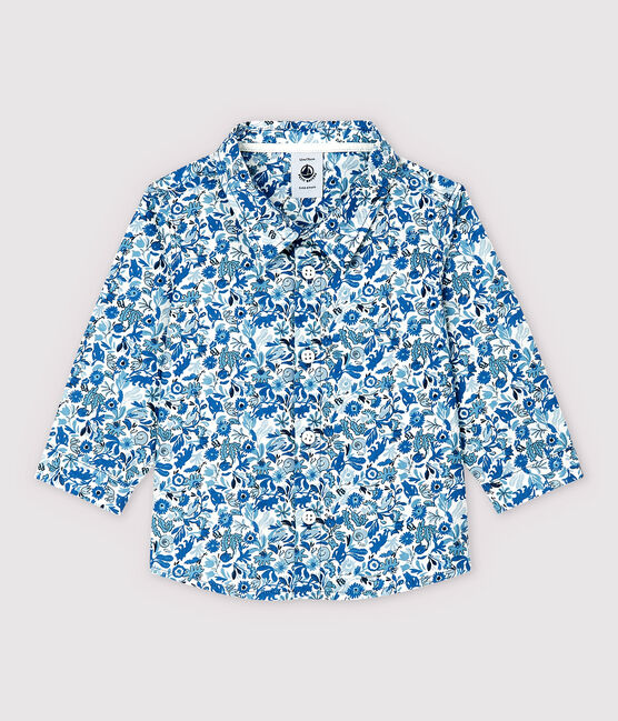 Baby Boys' Long-Sleeved Poplin Shirt MARSHMALLOW white/MULTICO white