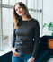 iconic women's breton top SMOKING blue/BRINDILLE BRILLANT brown