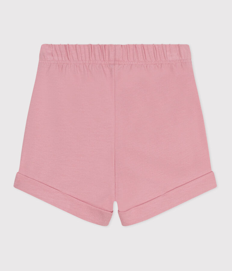 Babies' plain cotton shorts pink