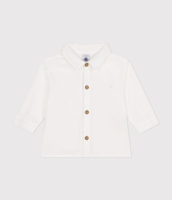 Babies' Cotton Pique Shirt ECUME white