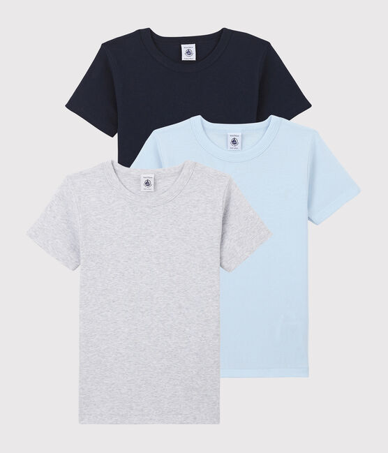 Boys' Short-Sleeved Plain Organic Cotton T-shirts - 2-Pack variante 1