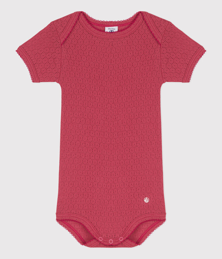 Babies' Short-Sleeved Openwork Bodysuit PAPI pink