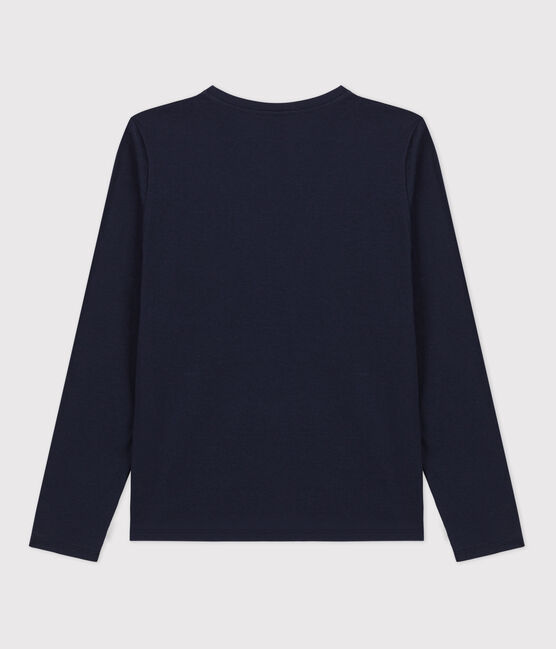 Women's Straight Cotton V-Neck T-Shirt SMOKING blue