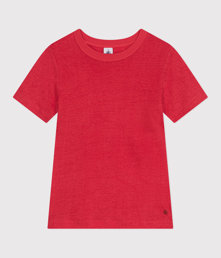 Women's short-sleeved linen T-shirt red