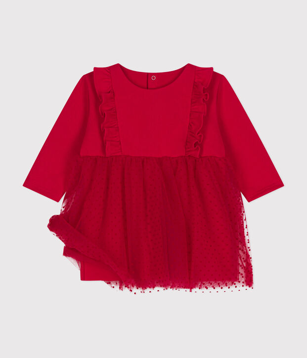 Baby girls' cotton tulle dress red