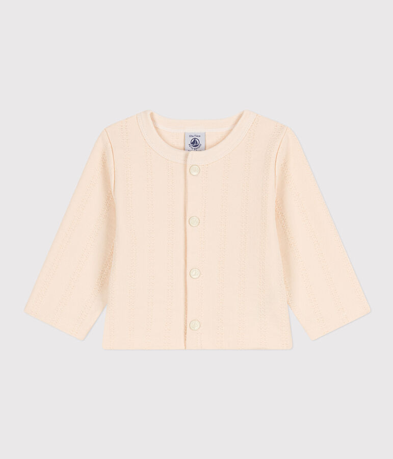 Babies' Fancy Stitch Jersey Cardigan Ecru
