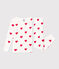 Girls' Snugfit Heart Patterned Cotton Pyjamas MARSHMALLOW white/TERKUIT red