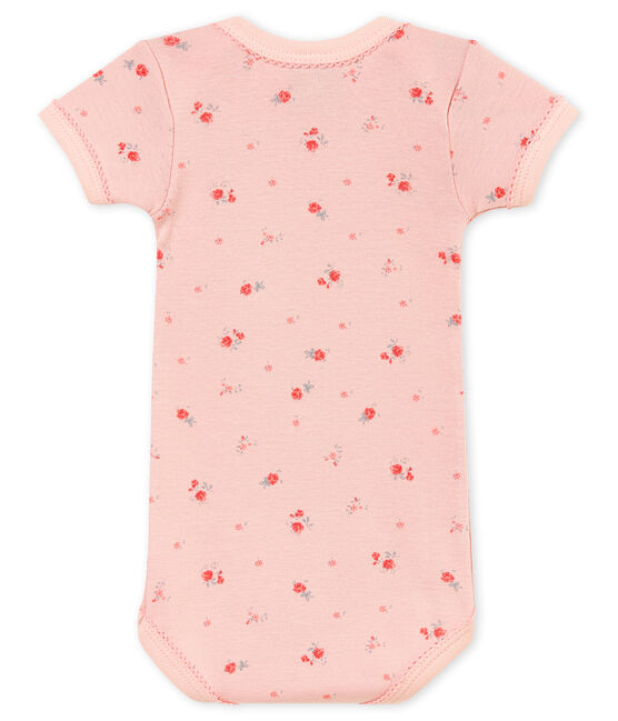 Baby girl's short sleeved body JOLI pink/MULTICO white