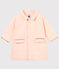 Baby girls' striped coat MARSHMALLOW white/ROSAKO pink