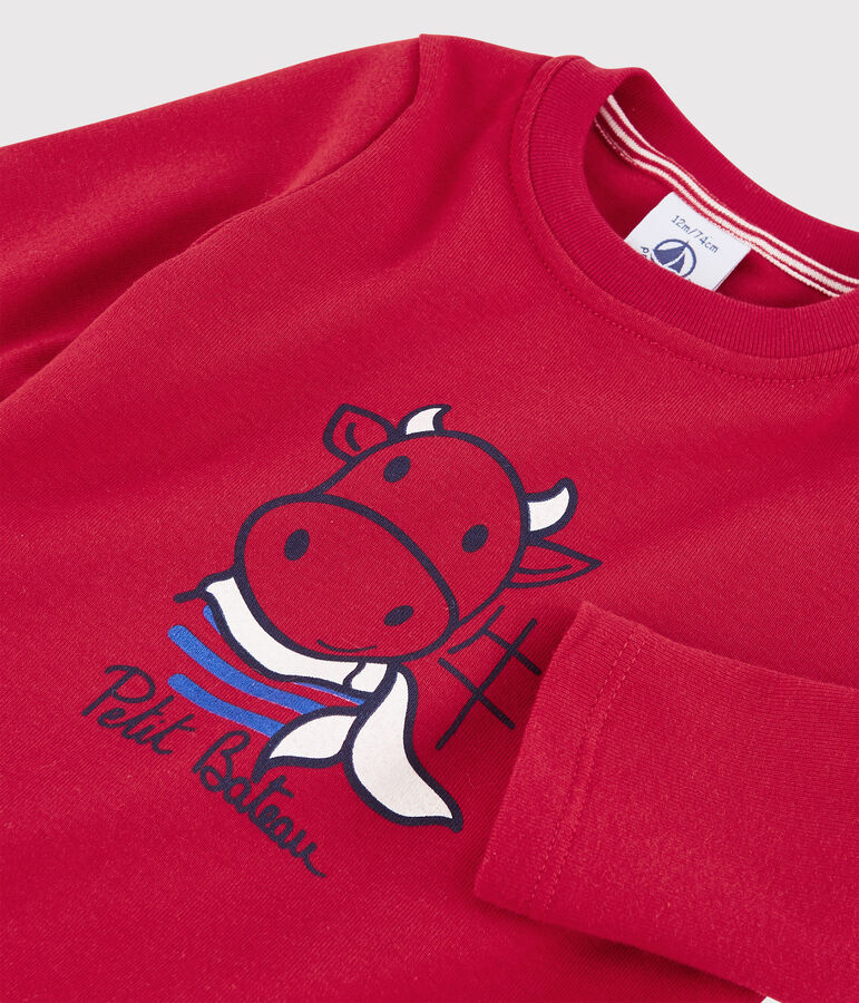 Baby Boys' Long-Sleeved Cotton T-shirt red