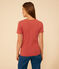 Women's Iconic Plain Cotton V-neck T-Shirt FAMEUX brown