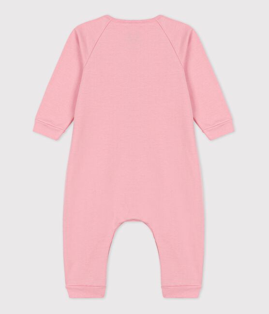 Babies' Organic Cotton Fleece Jumpsuit CHARME pink