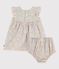 Babies' short-sleeved cotton dress and matching bloomers printed with hearts SPRAY /MULTICO
