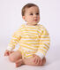 Babies' stripy cotton hooded sweatshirt
