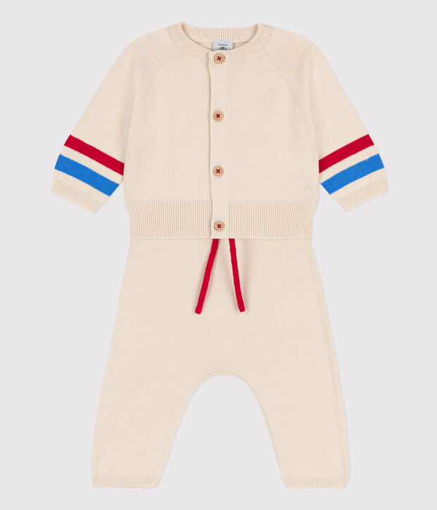 Babies' Knit Three-Piece Ecru/multicolor