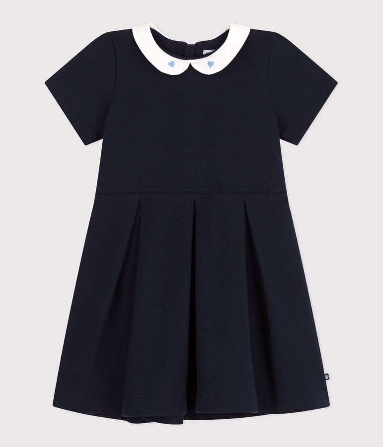 Children's short-sleeved plain cotton dress SMOKING blue
