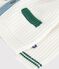 Babies' wool and cotton knit cardigan with contrast details white/multicolor