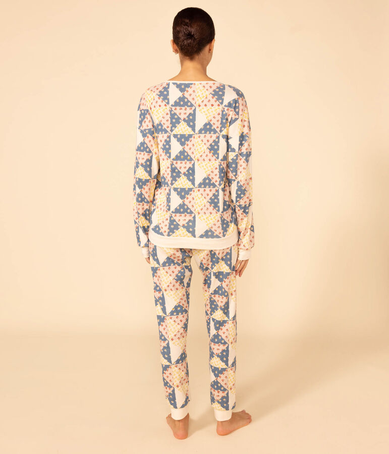 Women's Patchwork Cotton Pyjamas AVALANCHE white/MULTICO