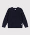 Boys' wool and cotton pullover SMOKING blue